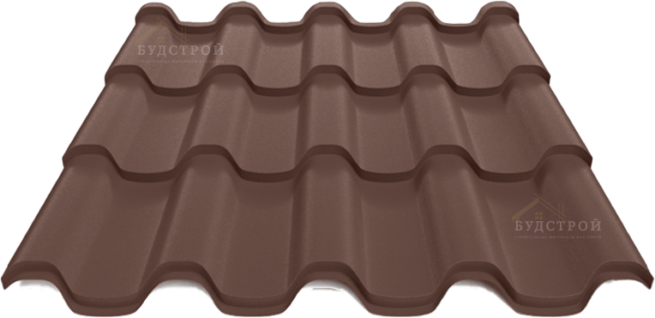 металлочерепица Альпина премиум коричневый шоколад цвет 8017 мат