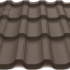 металлочерепица модерн темно коричневая 8019 цвет матовый